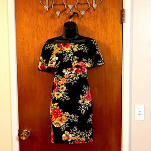 🆕 Heart & Hips Black & Floral Off the Shoulder Dress